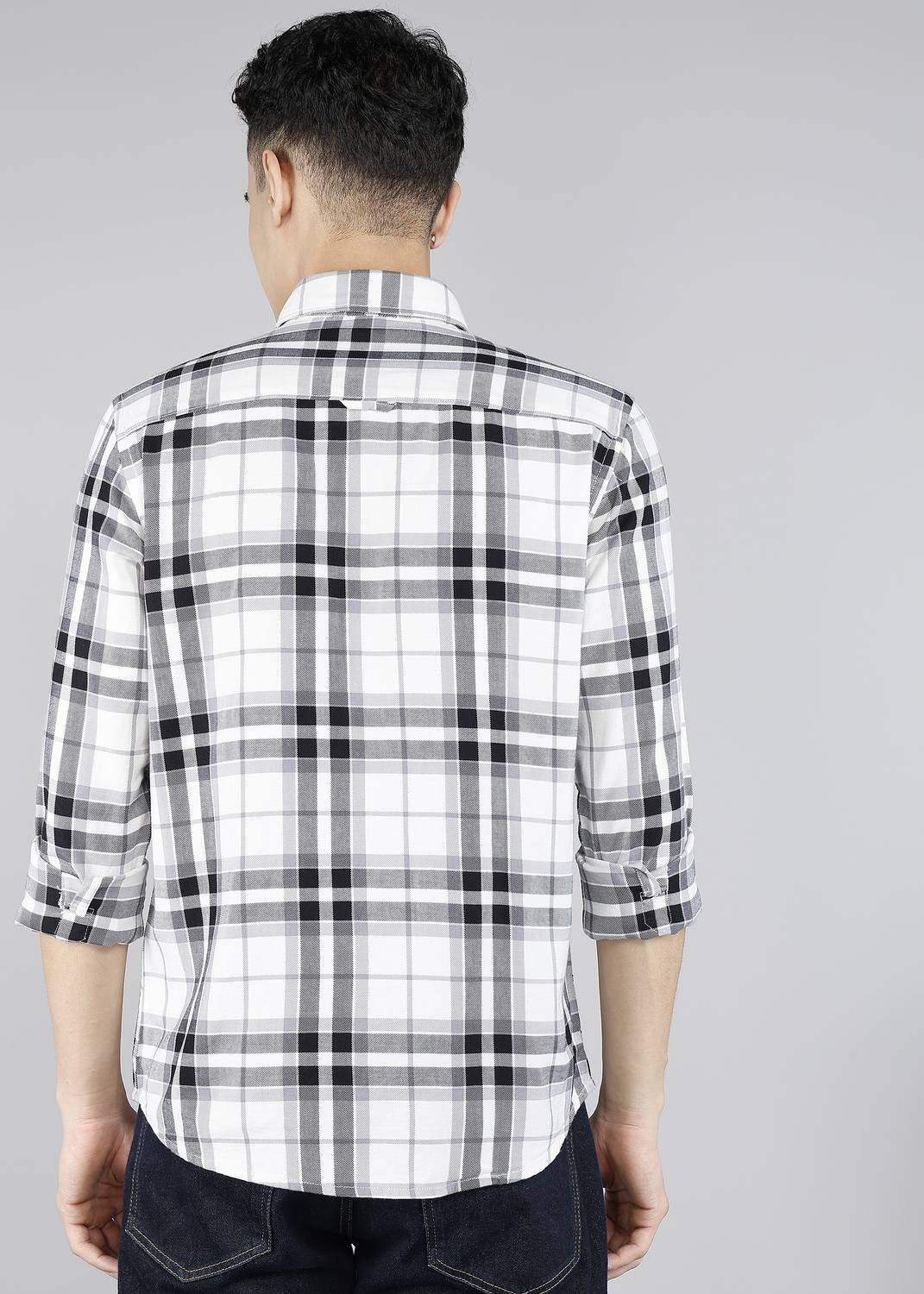 U.S. Polo Assn. Denim Co. Men Checkered White Shirt - Image 4