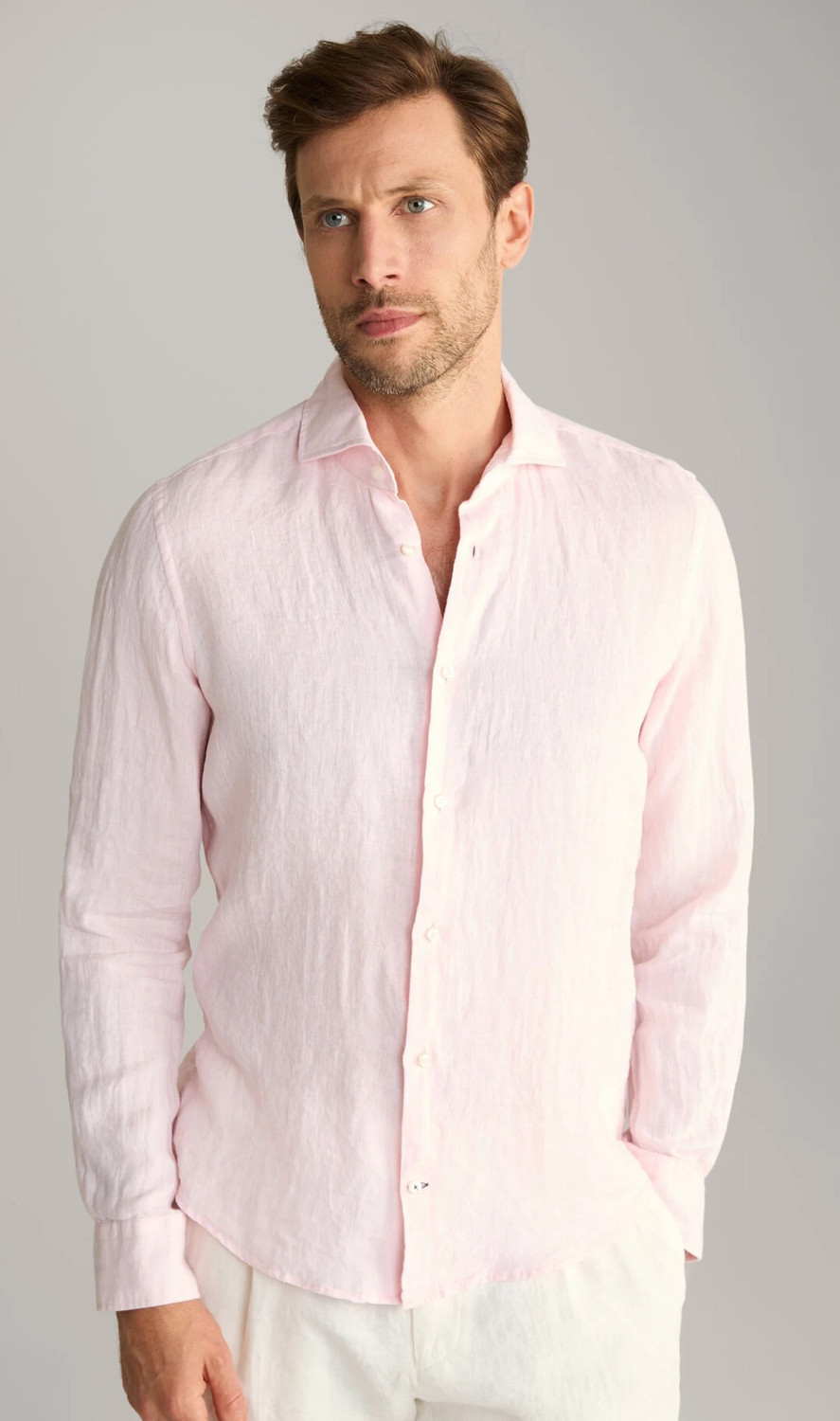 Image of Common Men Men Solid Formal Pink Shirt