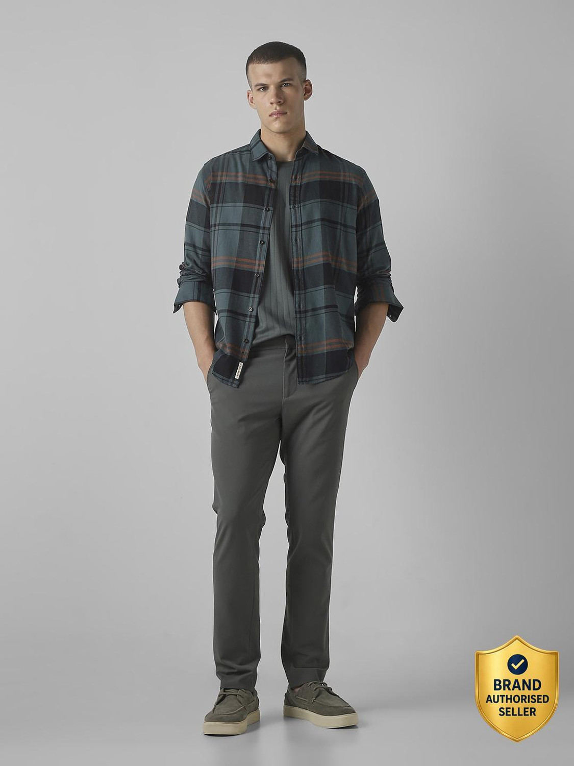 Image of MUFTI Men Checkered Casual Multicolor Shirt