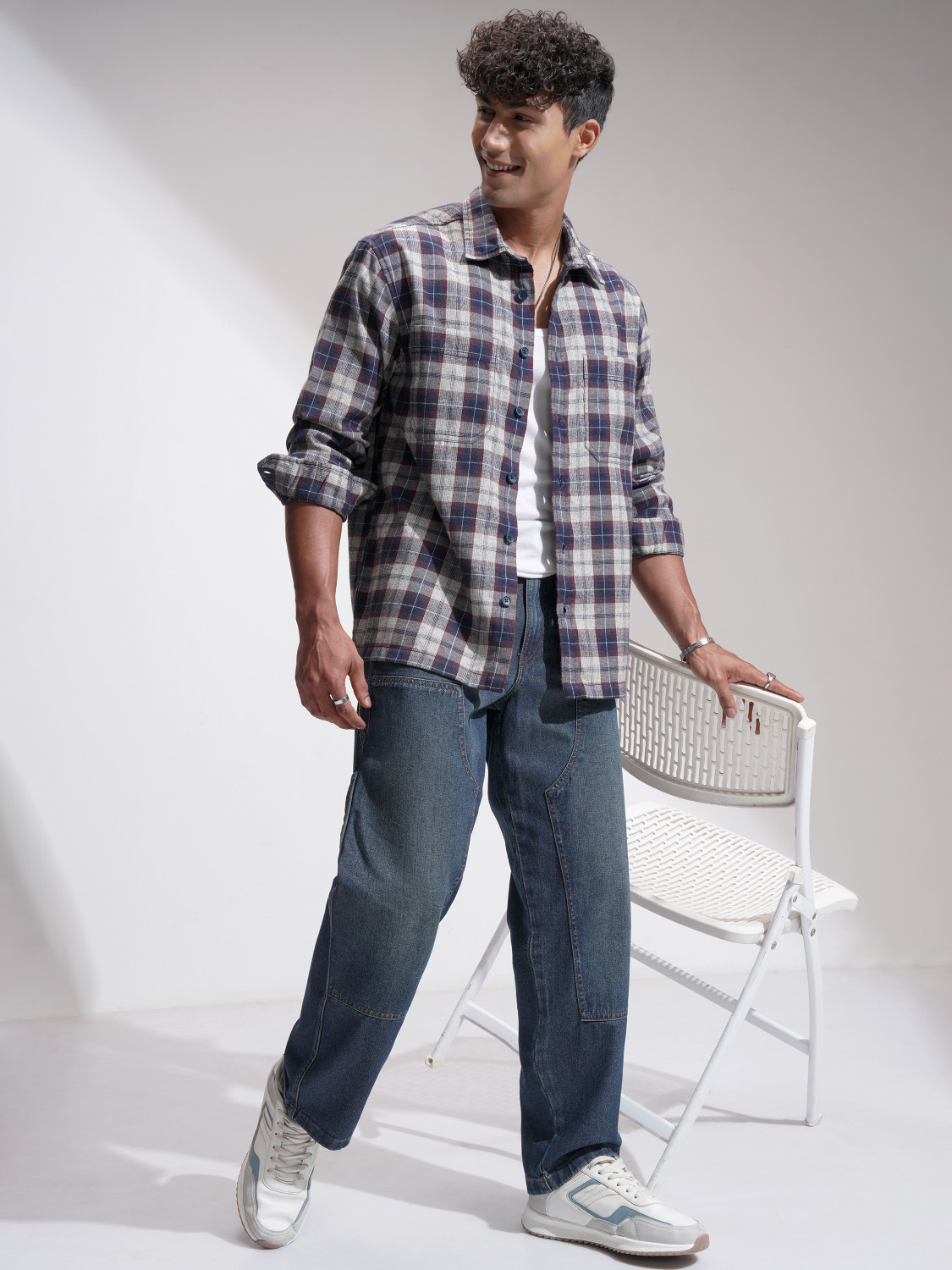 Image of LOCOMOTIVE Men Checkered Casual Multicolor Shirt