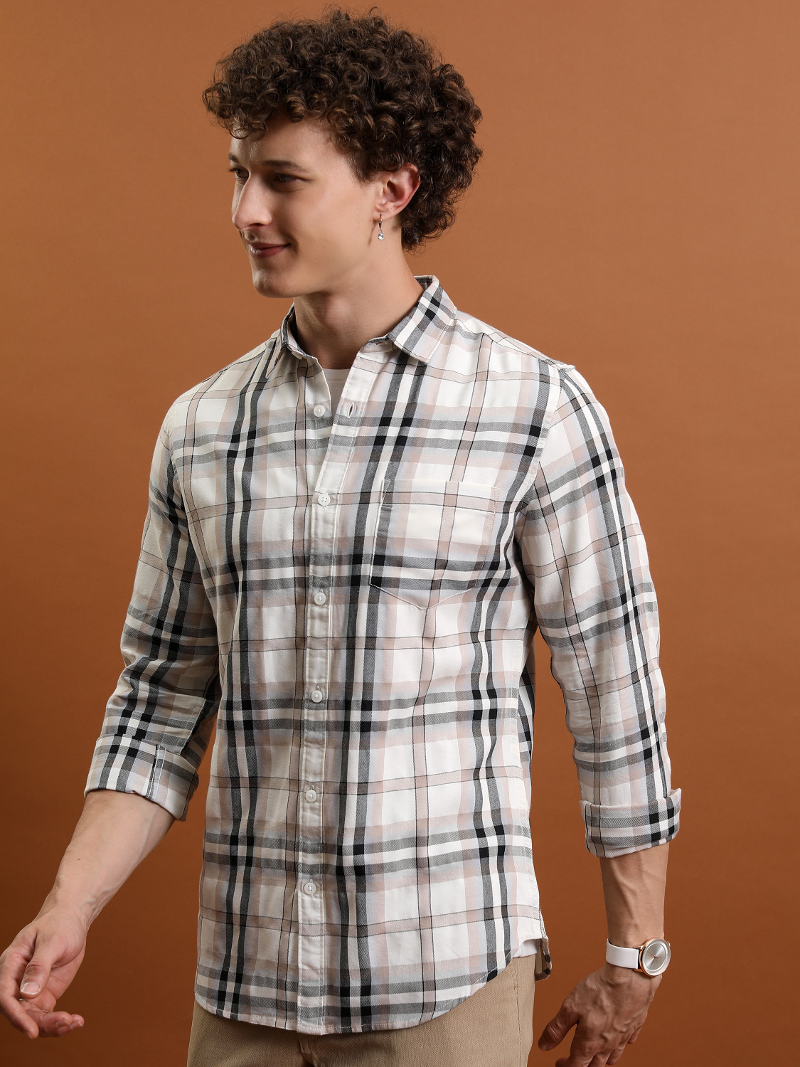 Image of HIGHLANDER Men Checkered Casual Multicolor Shirt