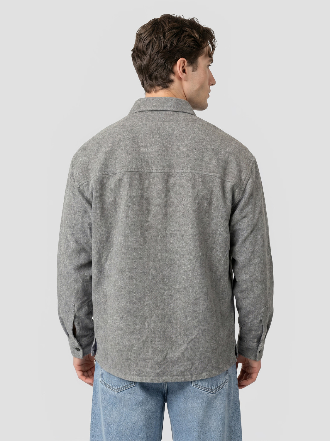 Image of THE BEAR HOUSE Men Solid Casual Grey Shirt