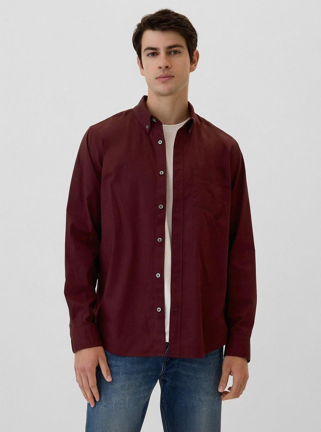 Image of GAP Men Solid Casual Red Shirt