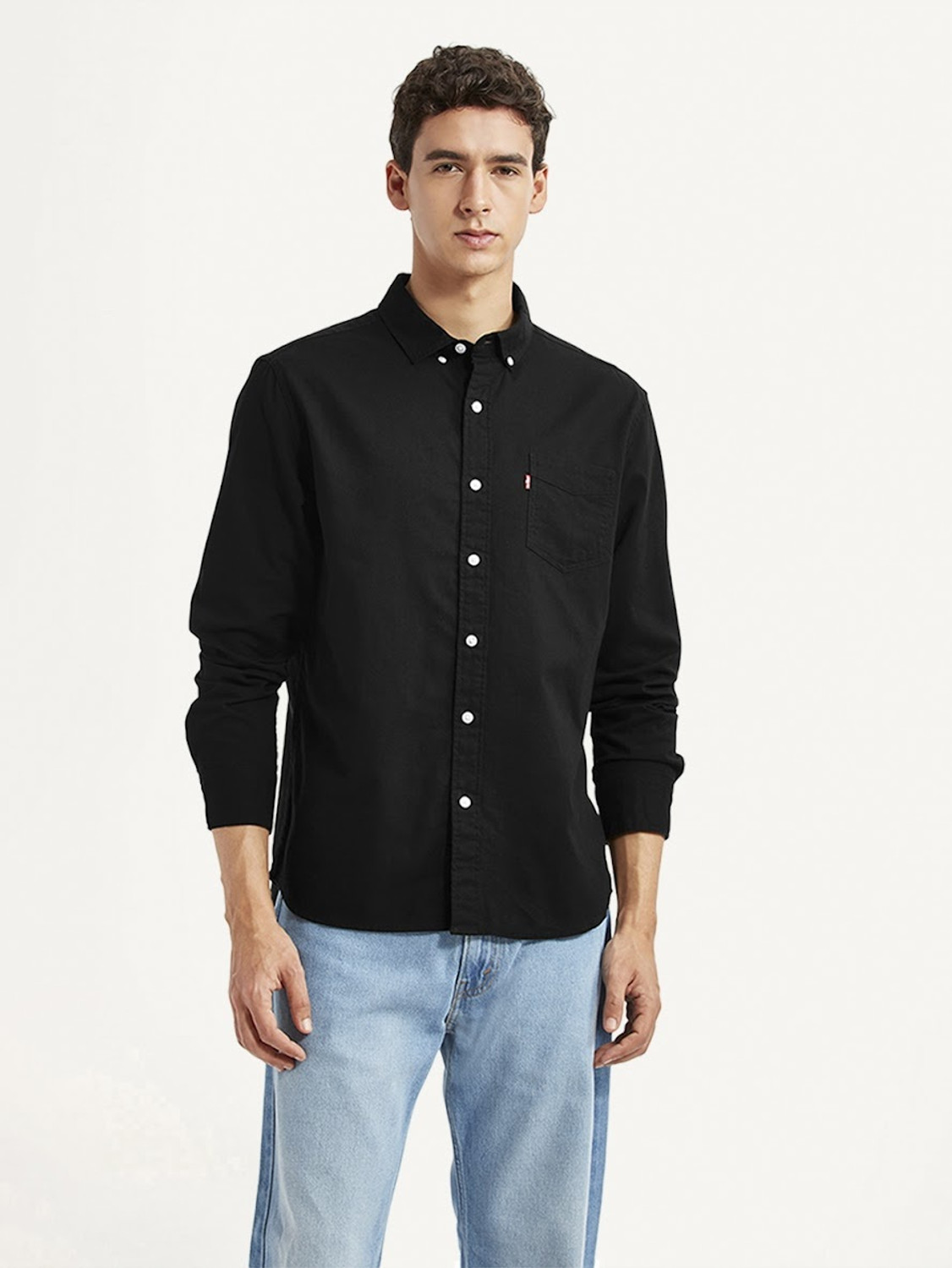 Image of LEVI'S Men Solid Casual Black Shirt