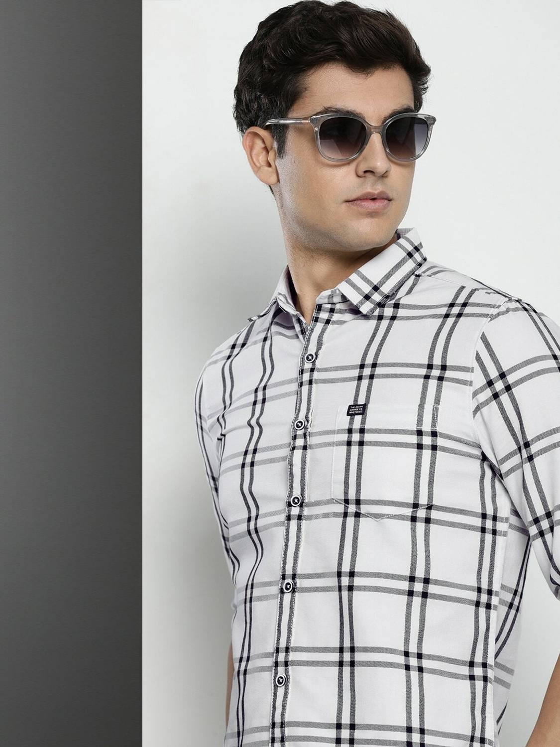 The Indian Garage Co. Men Checkered Casual White Shirt - Image 5