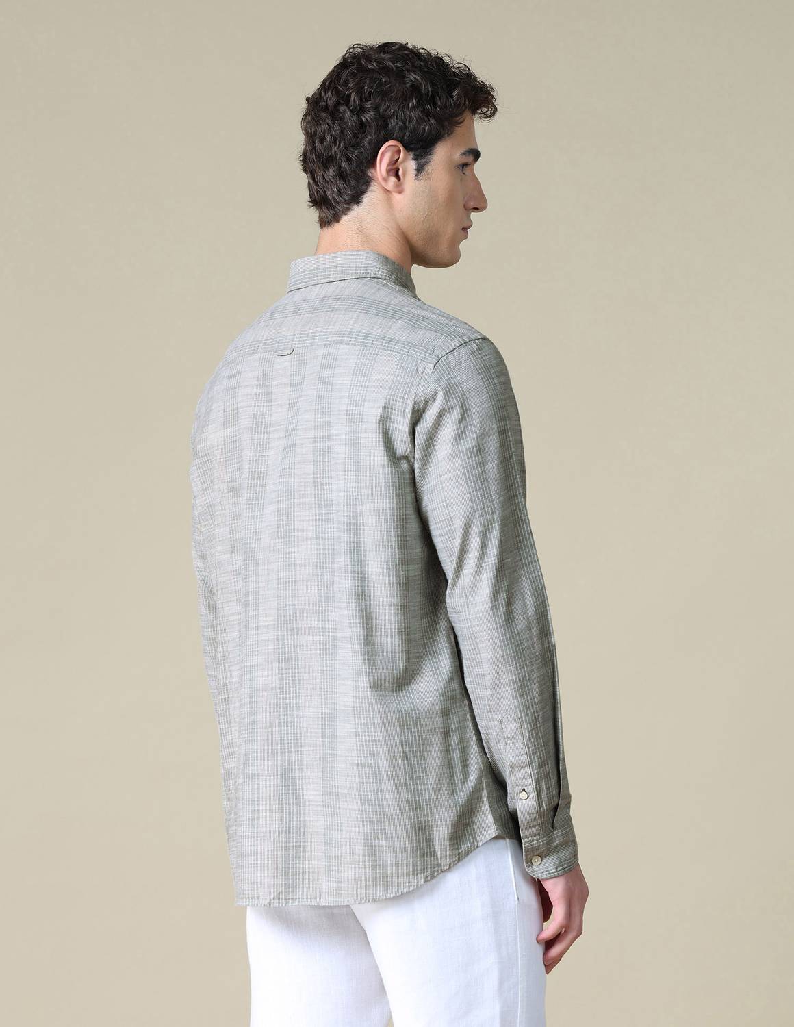 U.S. Polo Assn. Denim Co. Men Striped Casual Green Shirt - Image 3