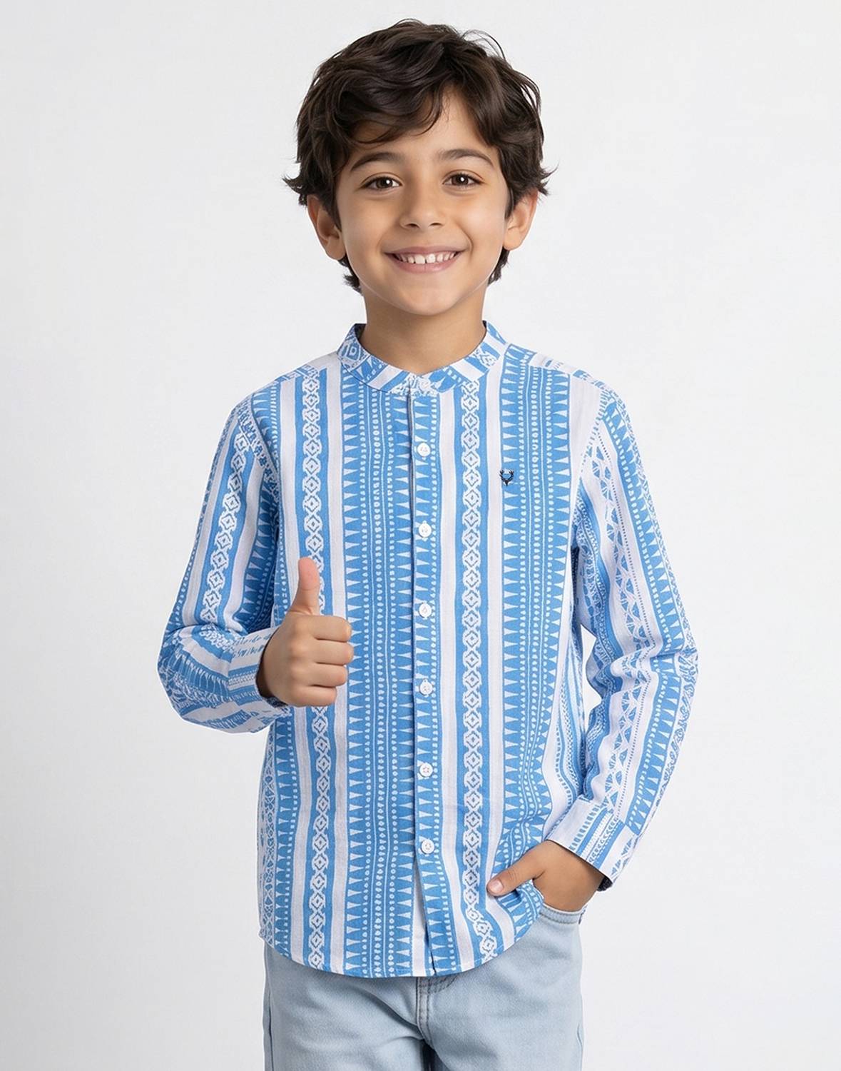 Allen Solly Boys Printed Casual Blue Shirt