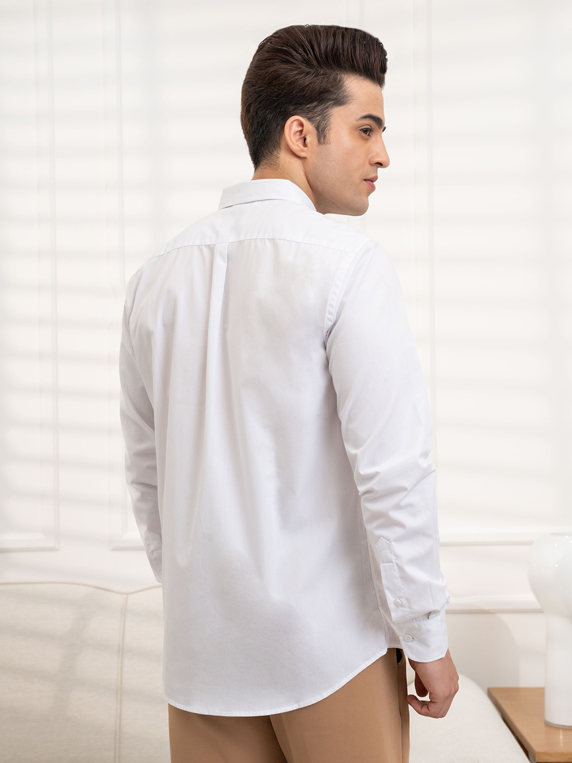 Image of RED TAPE Men Solid Casual White Shirt