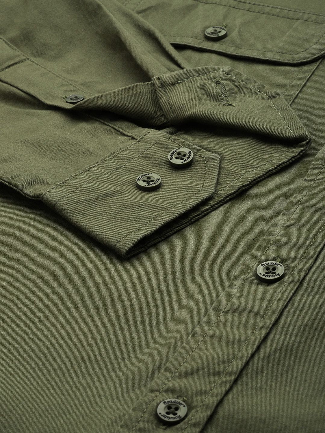 Image of Roadster Men Solid Casual Green Shirt