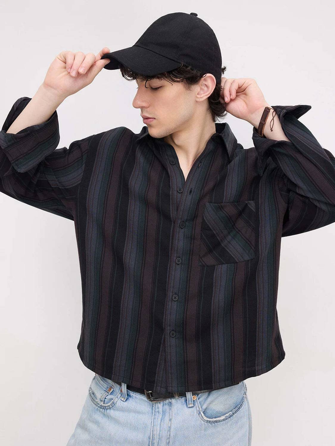 VASTRADO Men Striped Casual Brown Shirt - Image 1