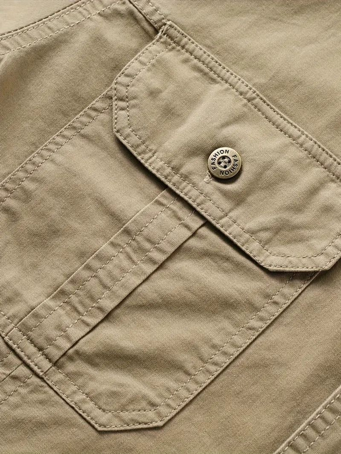 Image of sti Men Solid Casual Khaki Shirt