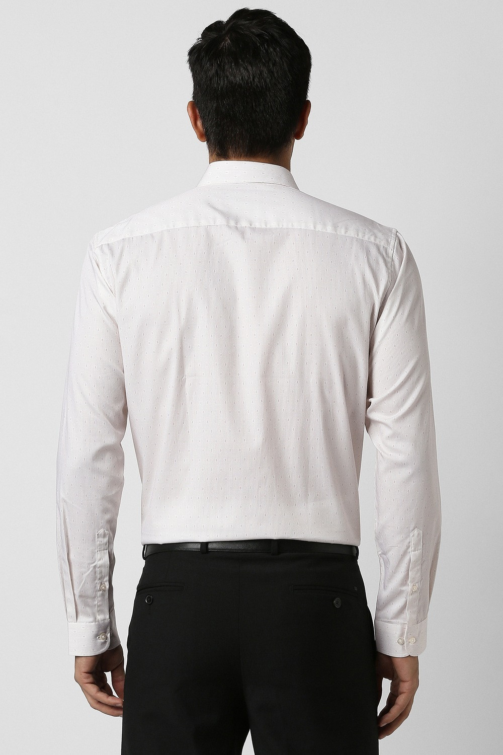 Image of PETER ENGLAND Men Striped Formal Cream Shirt