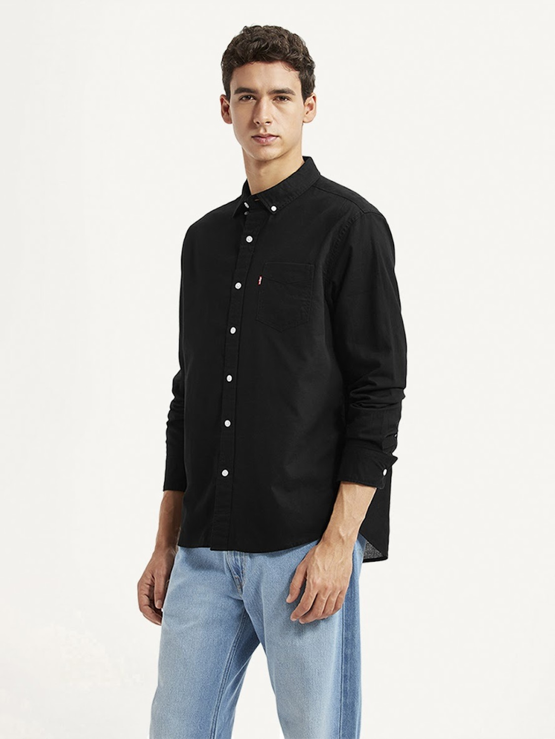 Image of LEVI'S Men Solid Casual Black Shirt