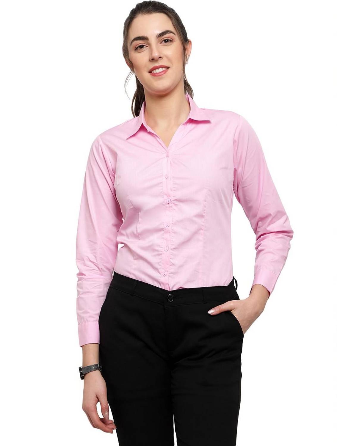Blue Ronin Women Pink Formal Shirt - Image 1