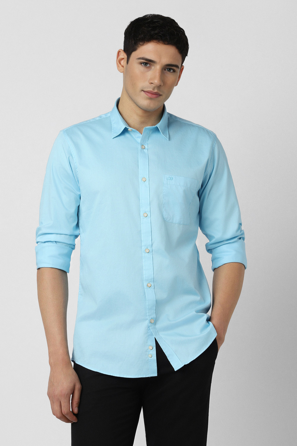Image of PETER ENGLAND Men Slim Fit Solid Casual Shirt