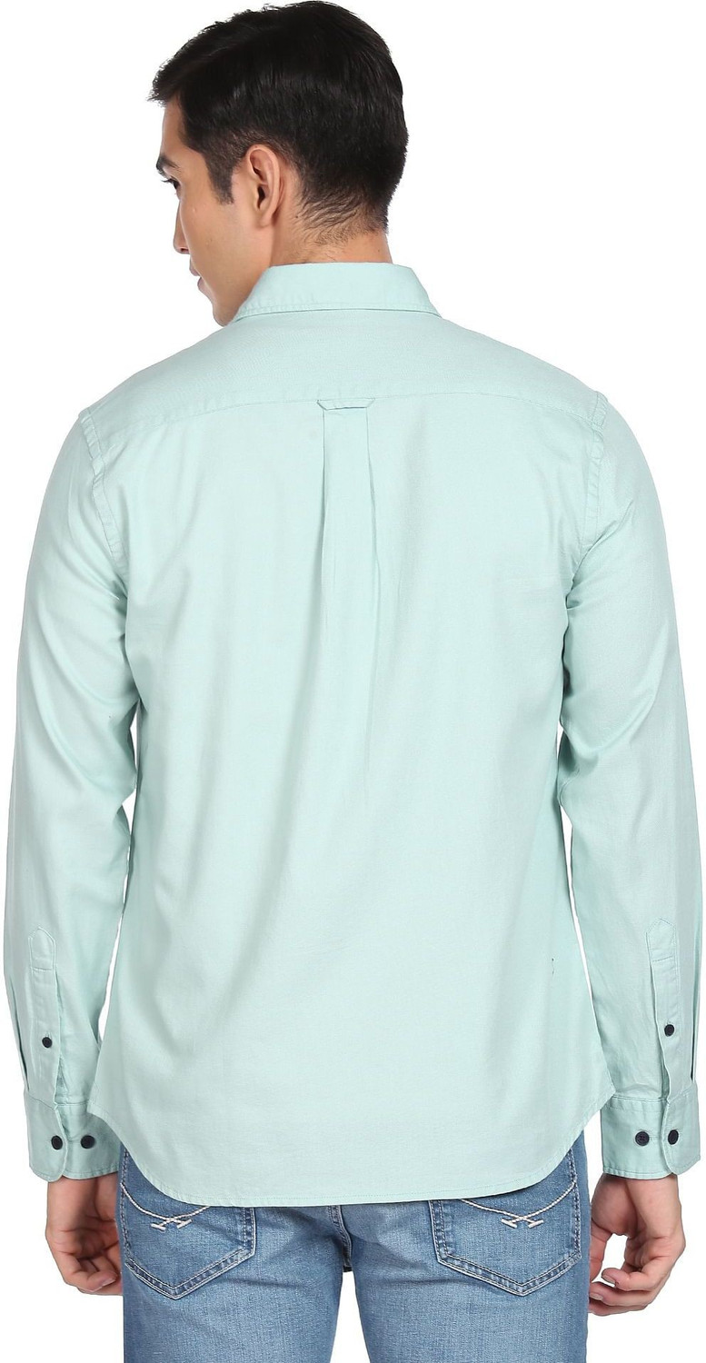 Image of U.S. POLO ASSN. Men Solid Casual Green Shirt
