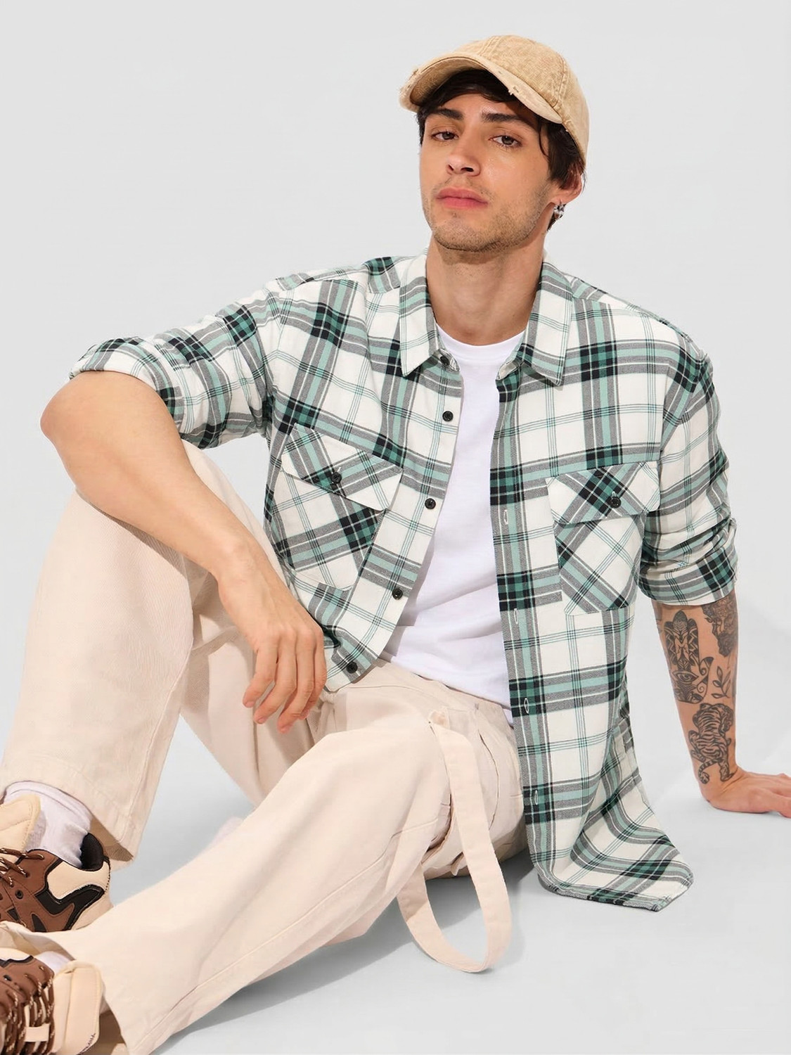 Image of SHIRTZONE Men Checkered Casual Multicolor Shirt