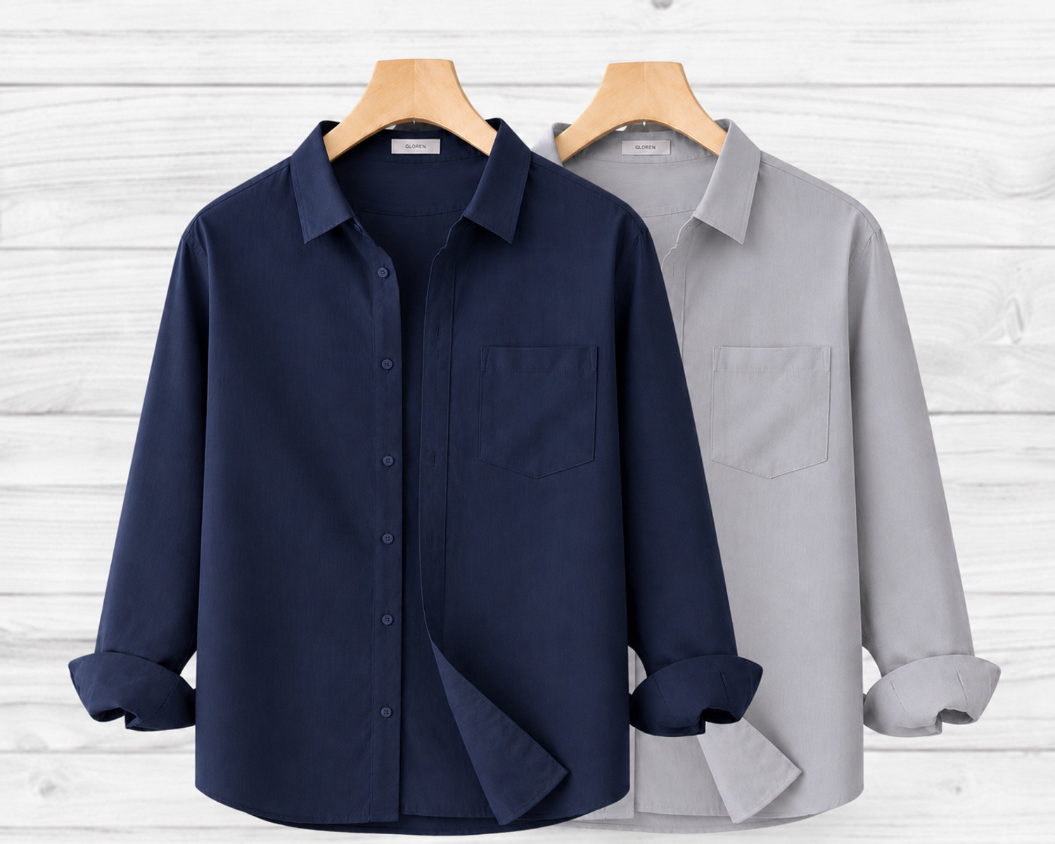 Image of GLOREN Men Solid Casual Multicolor Shirt