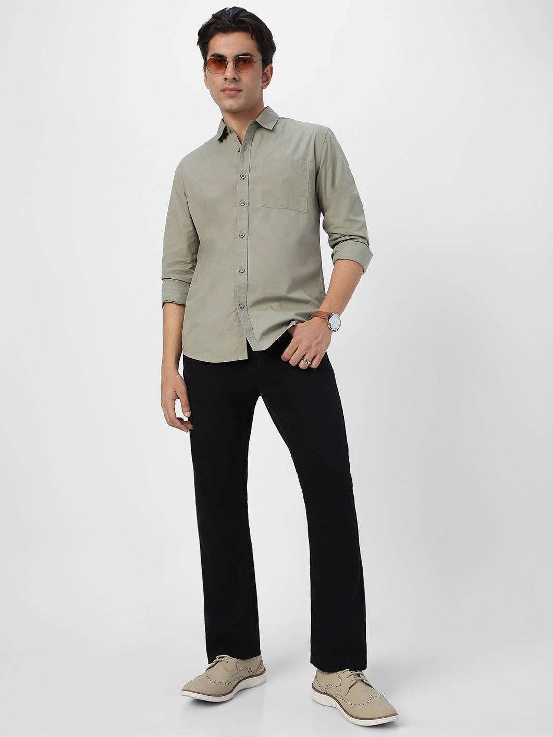 Urbano Men Beige Casual Shirt - Image 4