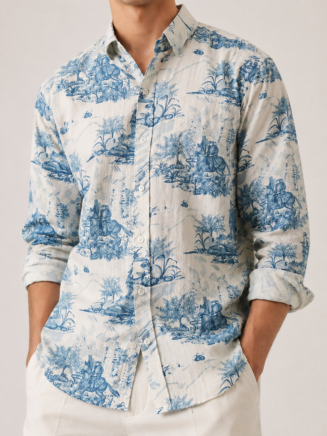 Image of METRONAUT Men Printed Casual Multicolor Shirt