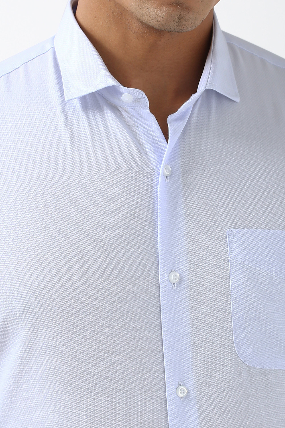 Image of PETER ENGLAND Men Self Design Formal Blue Shirt