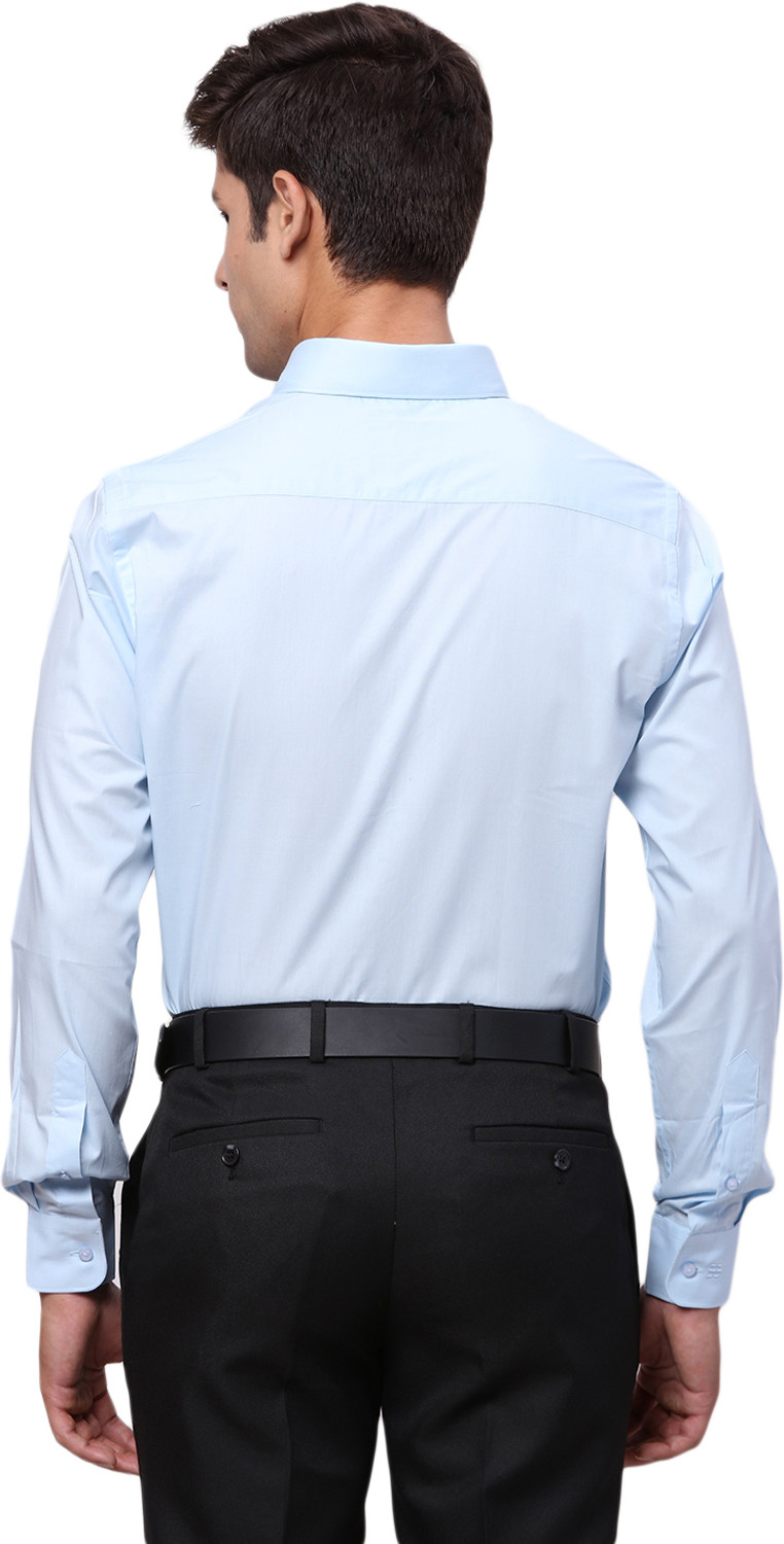 Image of Raymond Men Slim Fit Solid Cut Away Collar Formal Shirt