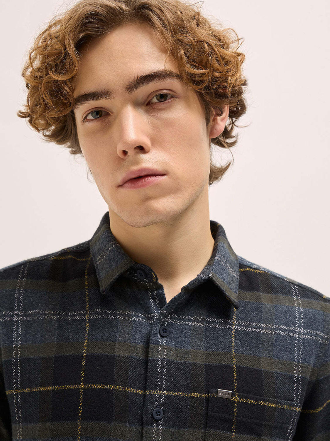 Image of THE BEAR HOUSE Men Checkered Casual Black, Grey Shirt
