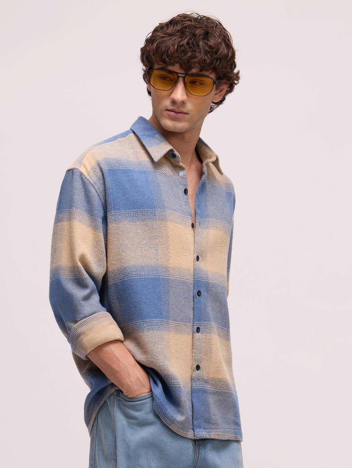 CAHOOT Men Checkered Blue Shirt - Image 2