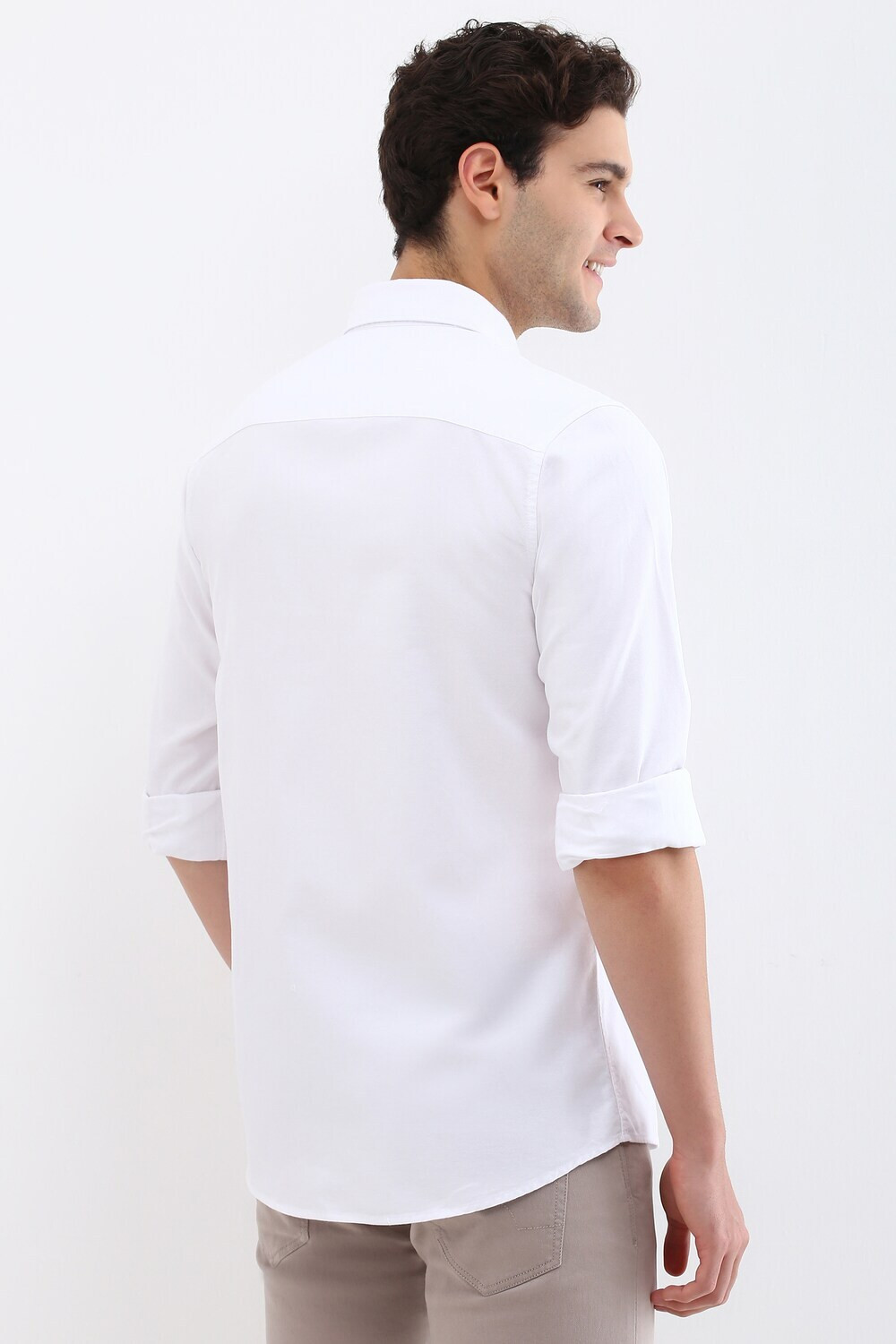 Image of Allen Solly Men Solid Casual White Shirt