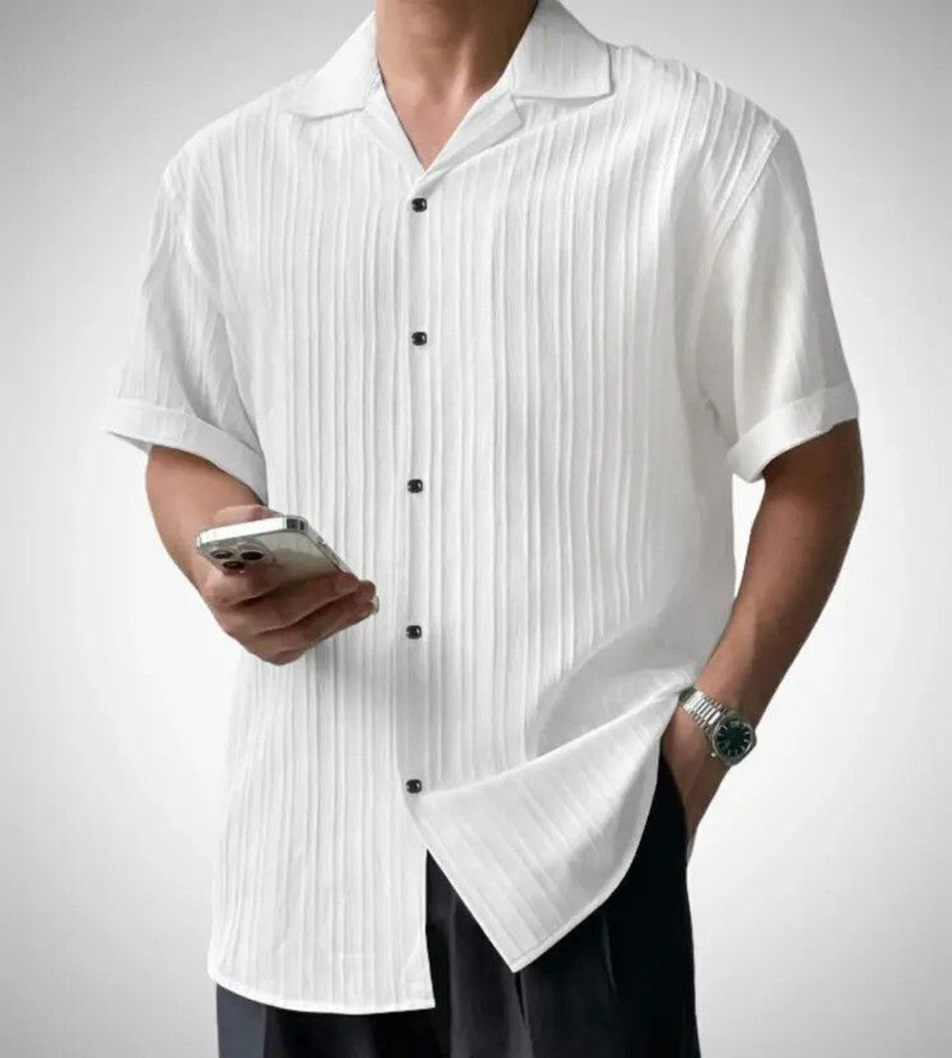 Image of HaloMenss Men Self Design Casual Multicolor Shirt