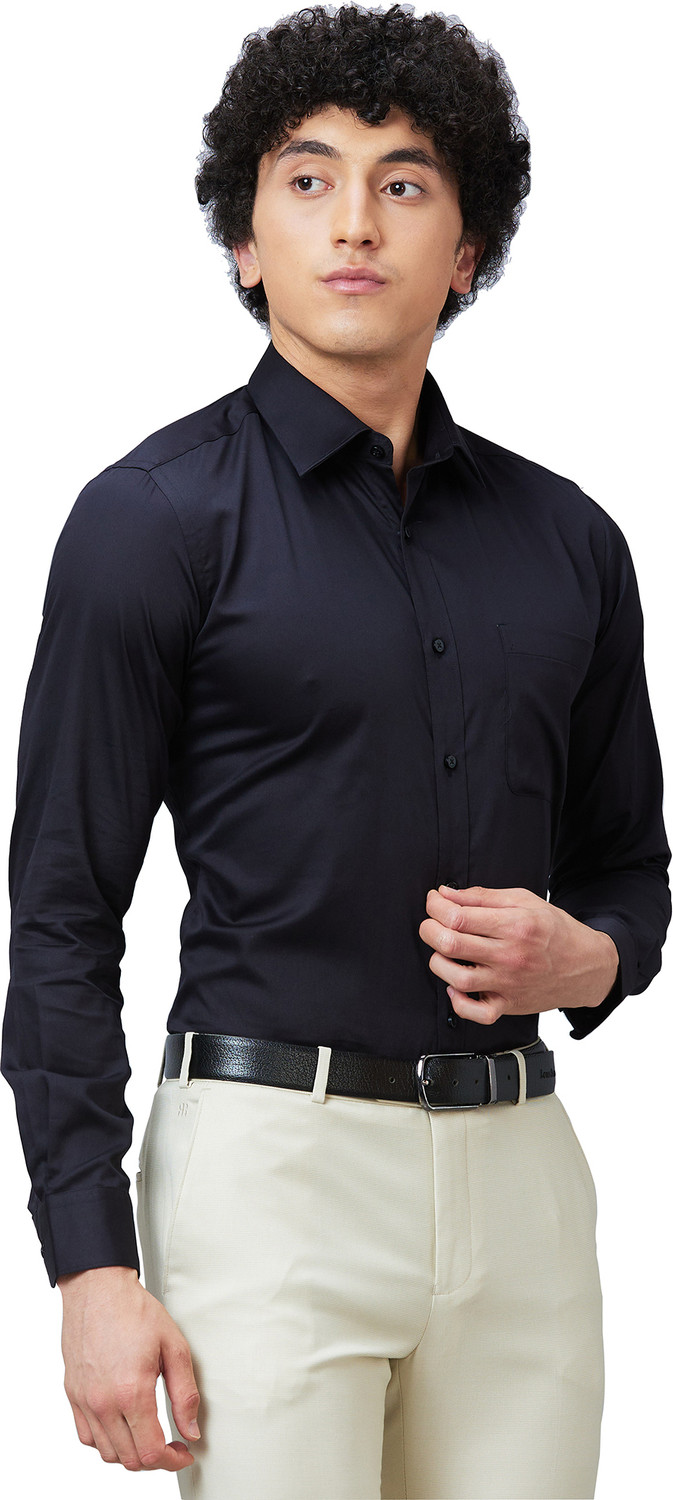 Image of Raymond Men Solid Formal Dark Blue Shirt