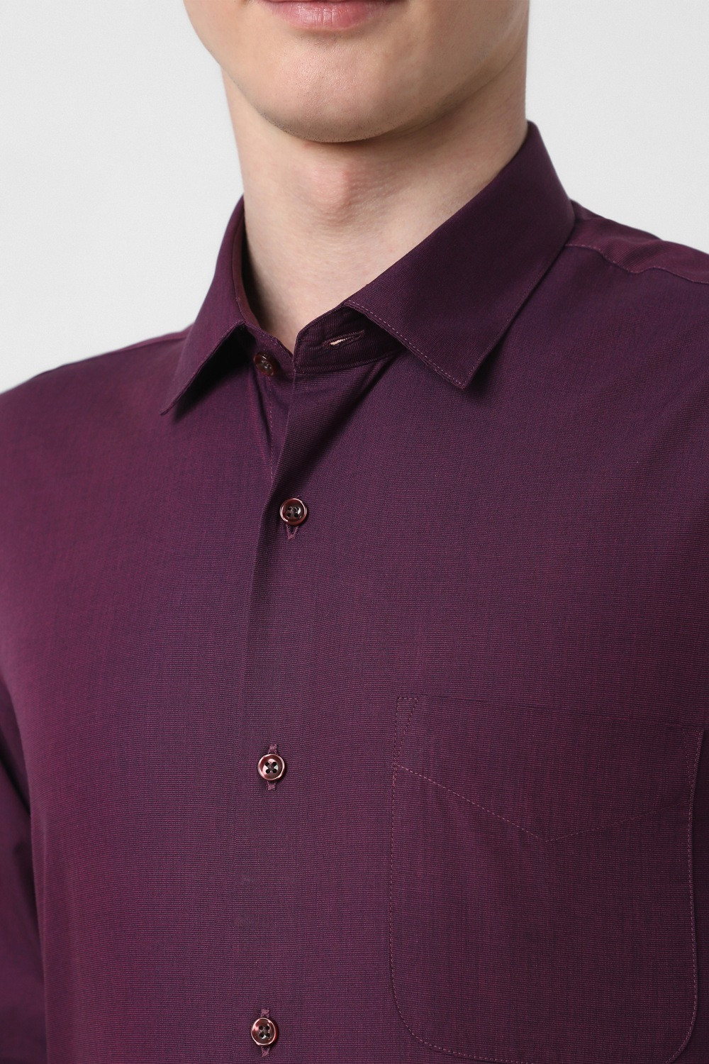 Image of PETER ENGLAND Men Solid Formal Purple Shirt