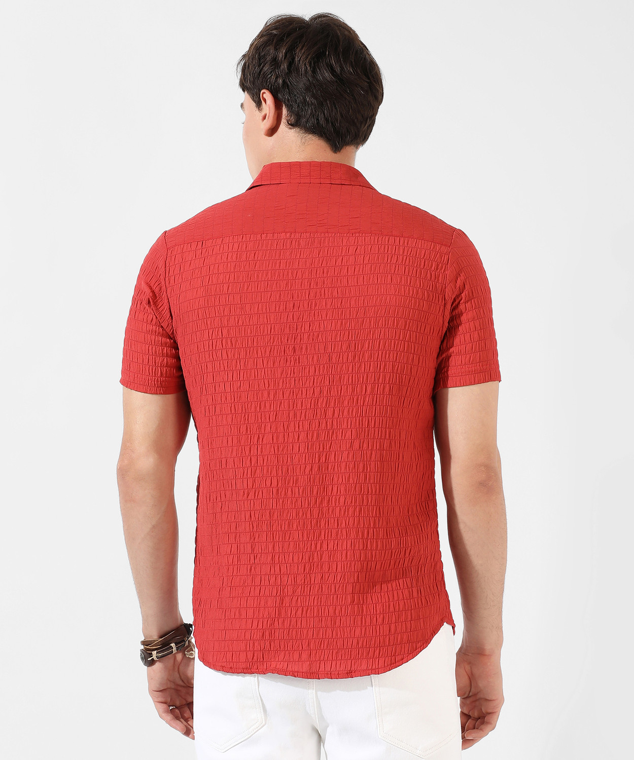 Image of CAMPUS SUTRA Men Printed Casual Red Shirt