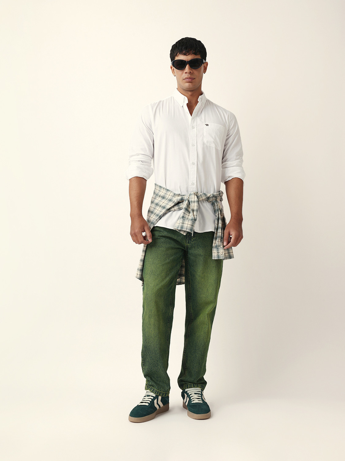 Image of THE BEAR HOUSE Men Solid Casual White Shirt