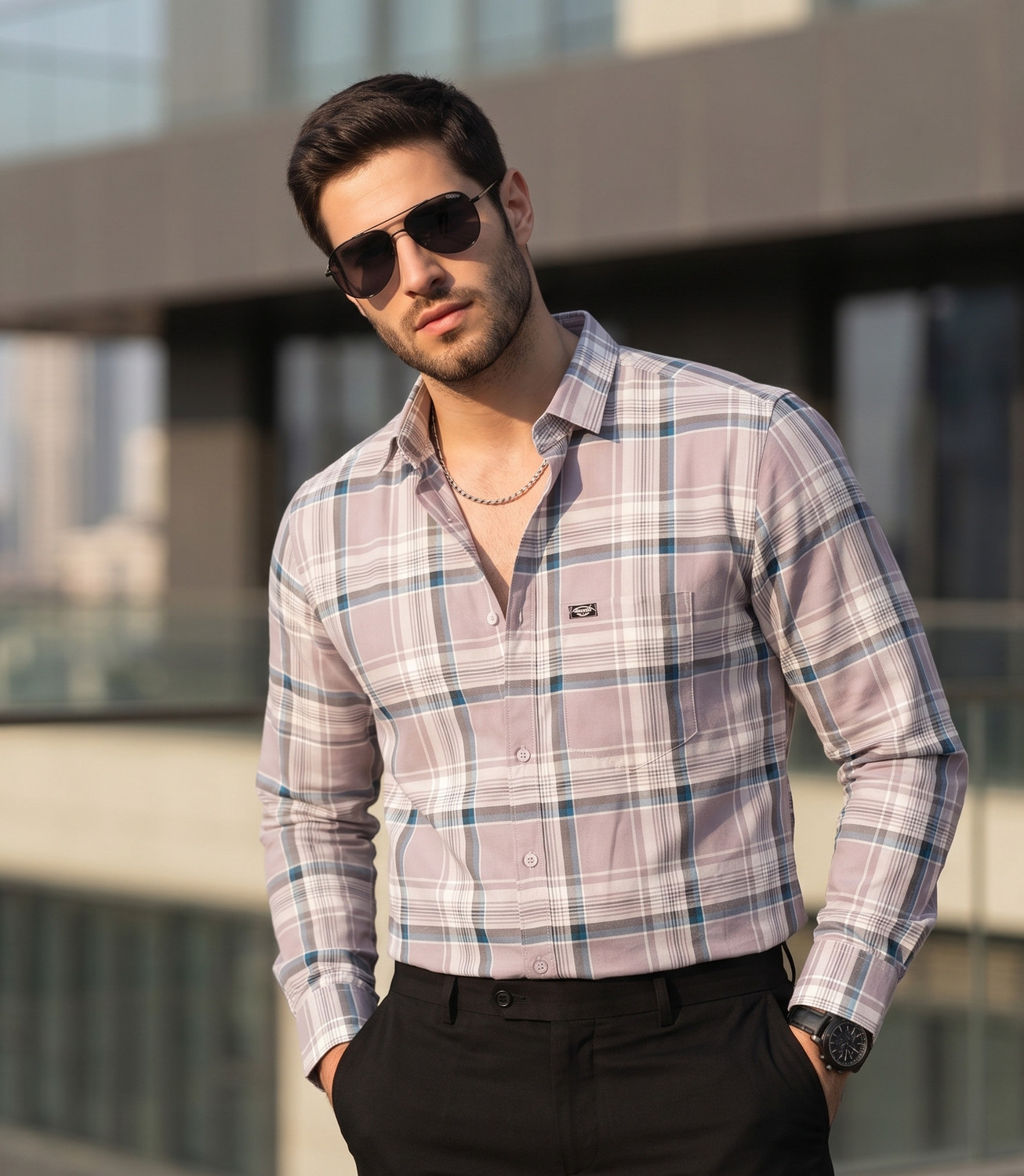 Image of METRONAUT Men Checkered Casual Multicolor Shirt