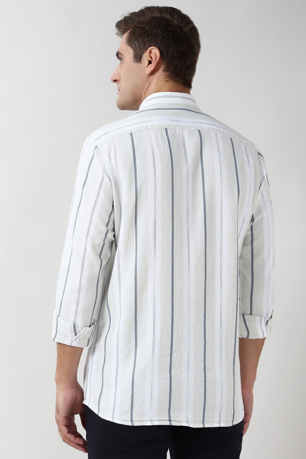 Image of PETER ENGLAND Men Slim Fit Striped Casual Shirt