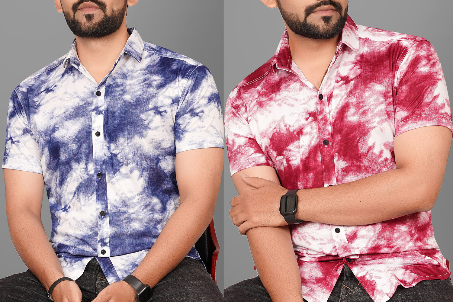 Image of Voroxy Men Dyed /Ombre Casual Multicolor Shirt