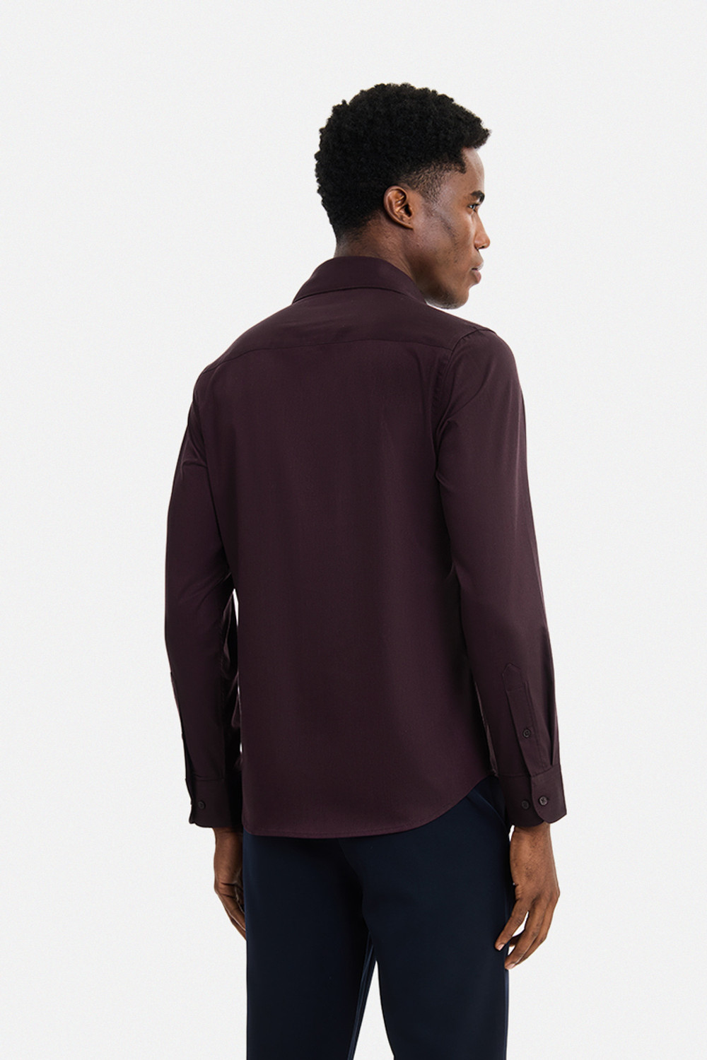 Image of Snitch Men Solid Formal Maroon Shirt