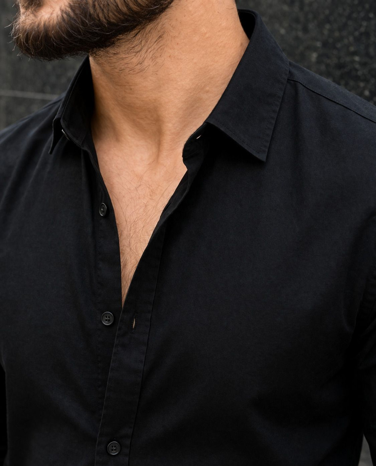Image of Vayu Men Solid Casual Black Shirt