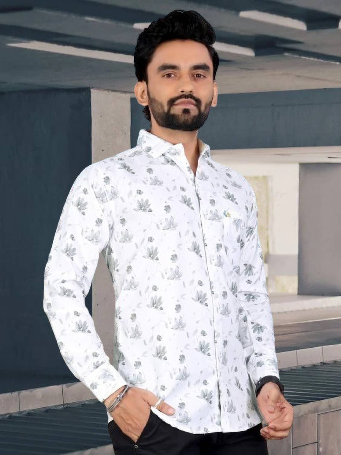 ALVIN ENTERPRISE Men Floral Print, Printed Casual White Shirt