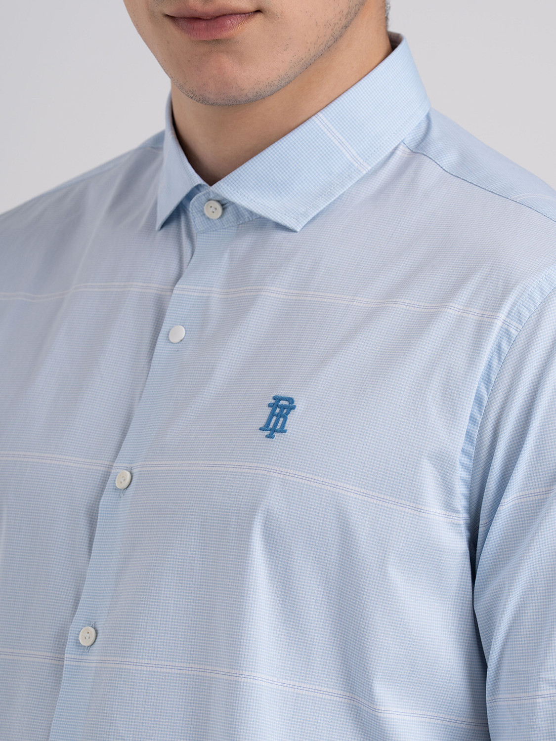 Image of REDTAPE Men Solid Casual Blue Shirt