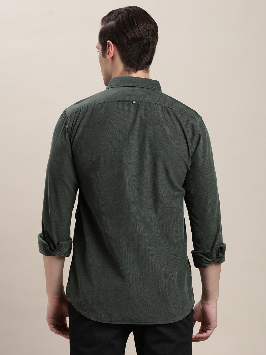 Image of TURTLE Men Solid Casual Green Shirt