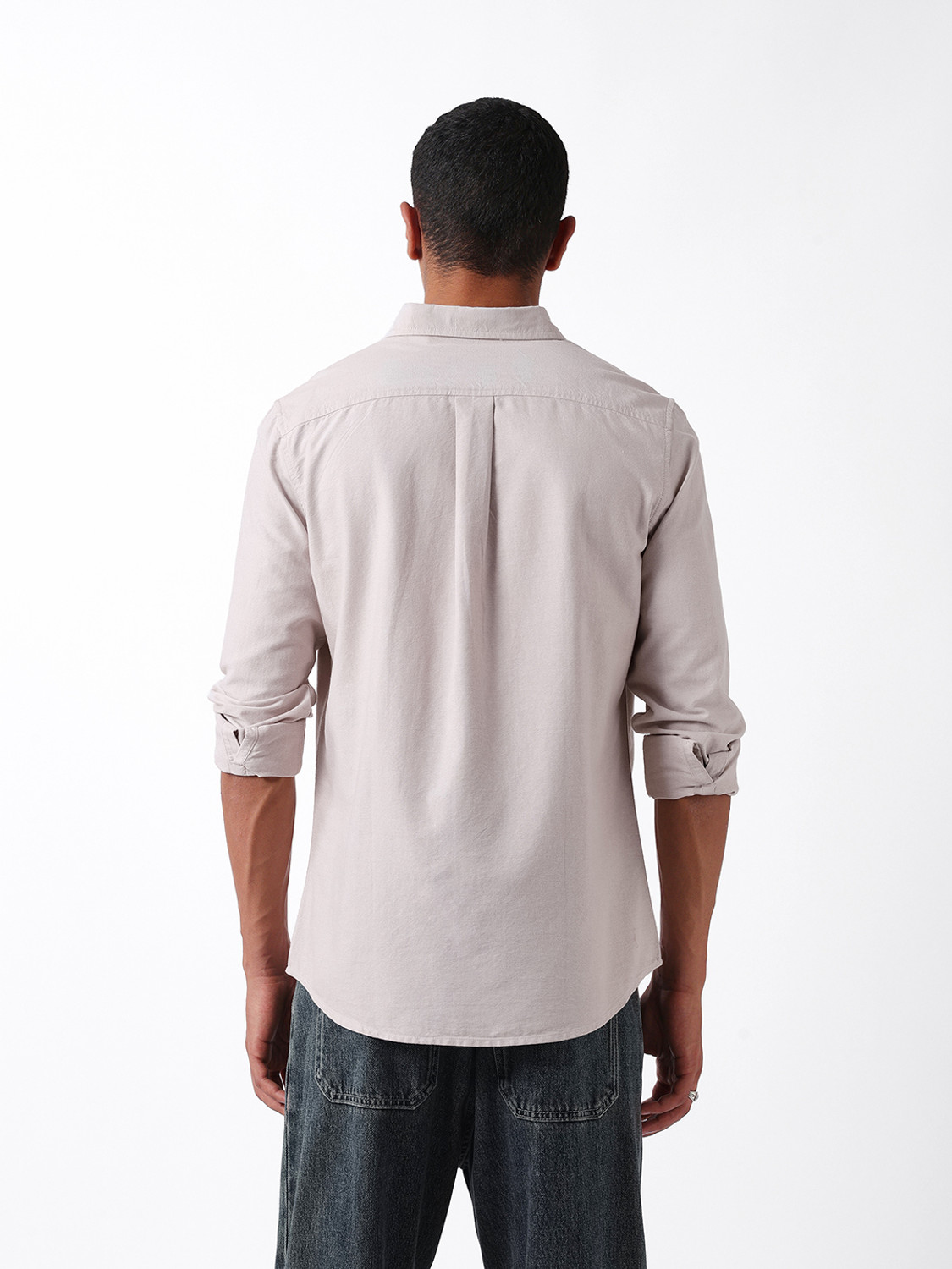 Image of THE BEAR HOUSE Men Solid Casual Beige Shirt