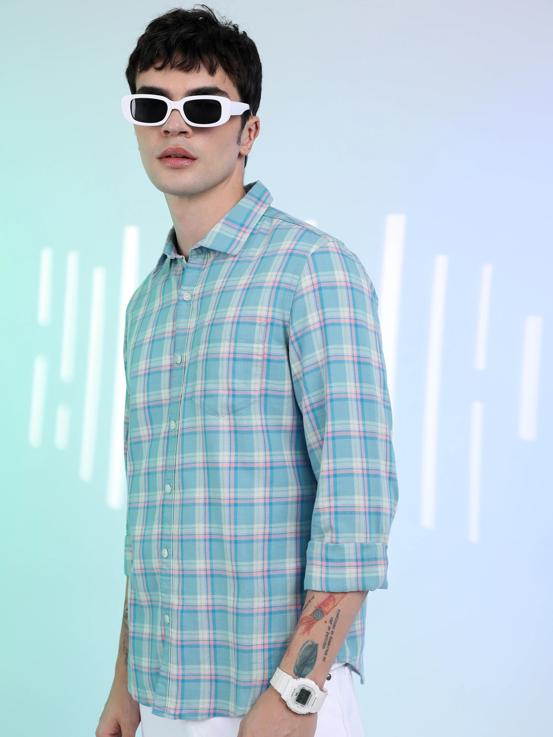 Image of HIGHLANDER Men Checkered Casual Multicolor Shirt