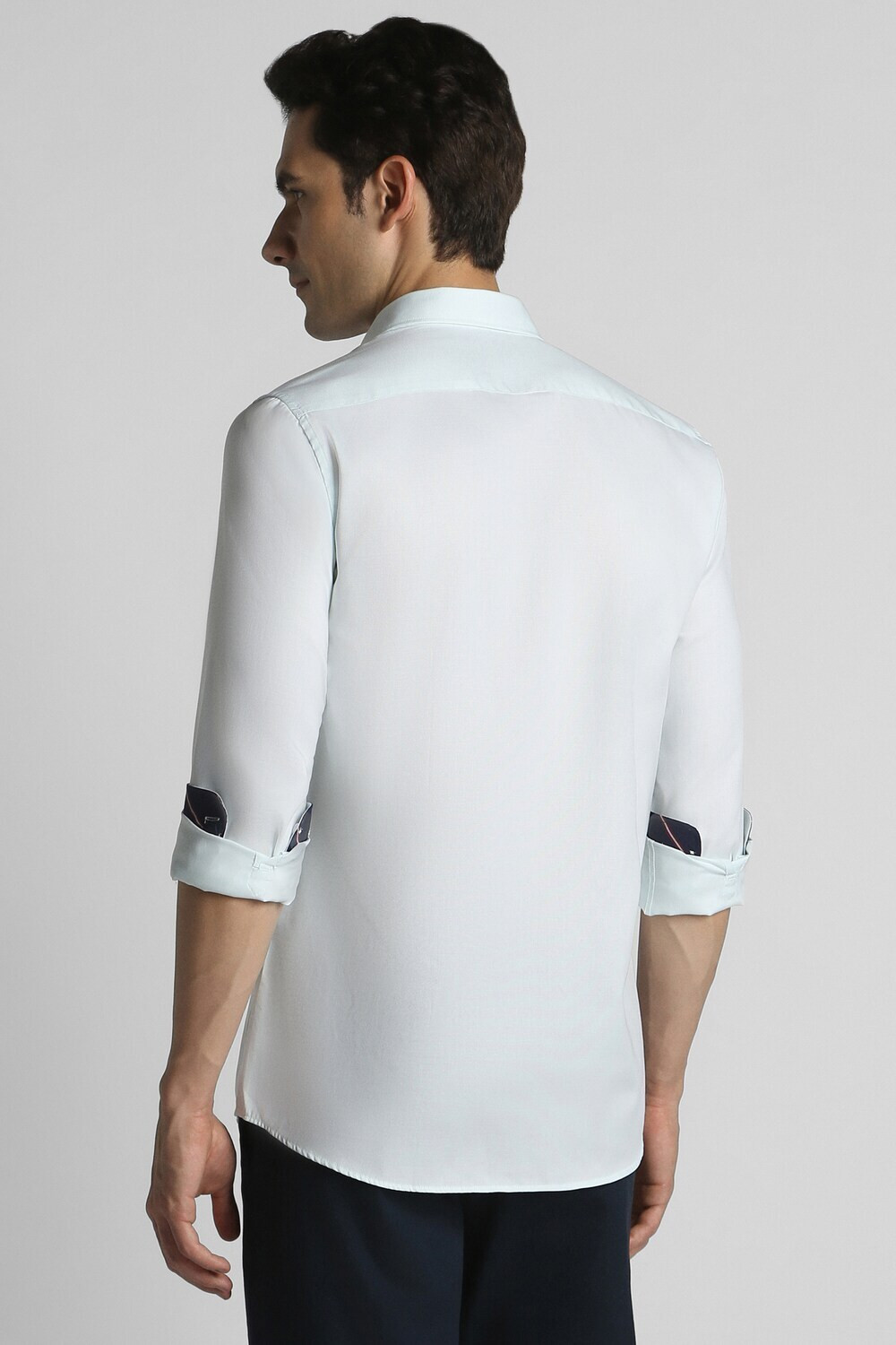 Image of PETER ENGLAND Men Slim Fit Solid Spread Collar Casual Shirt