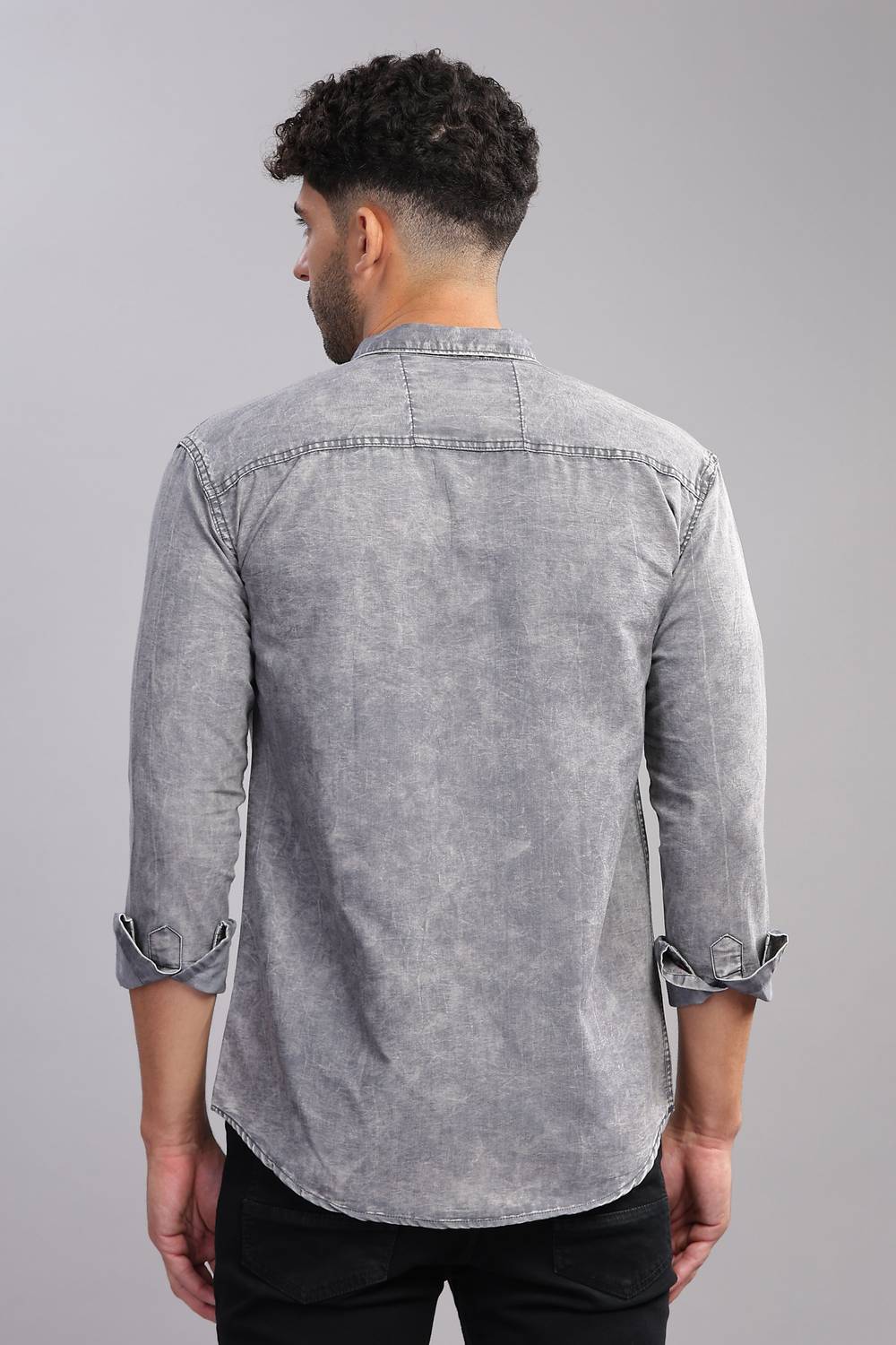 AIDAN Paul Men Grey Casual Shirt - Image 2