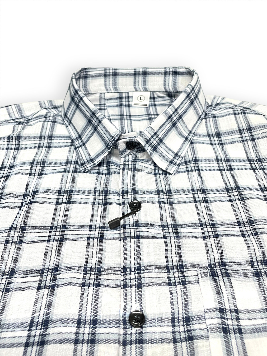 Image of SOLSTICE Men Checkered Casual White Shirt