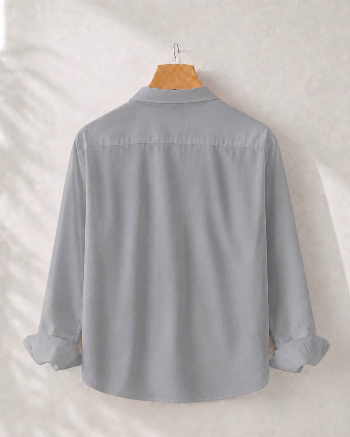 GLOREN Men Slim Fit Solid Spread Collar Casual Shirt - Image 5