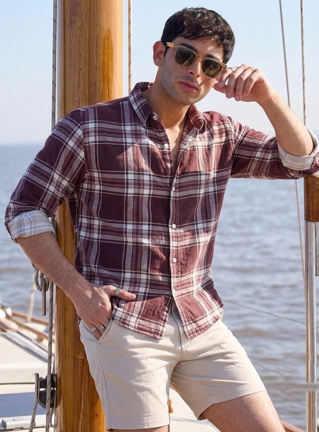 Image of Roadster Men Checkered Casual Multicolor Shirt