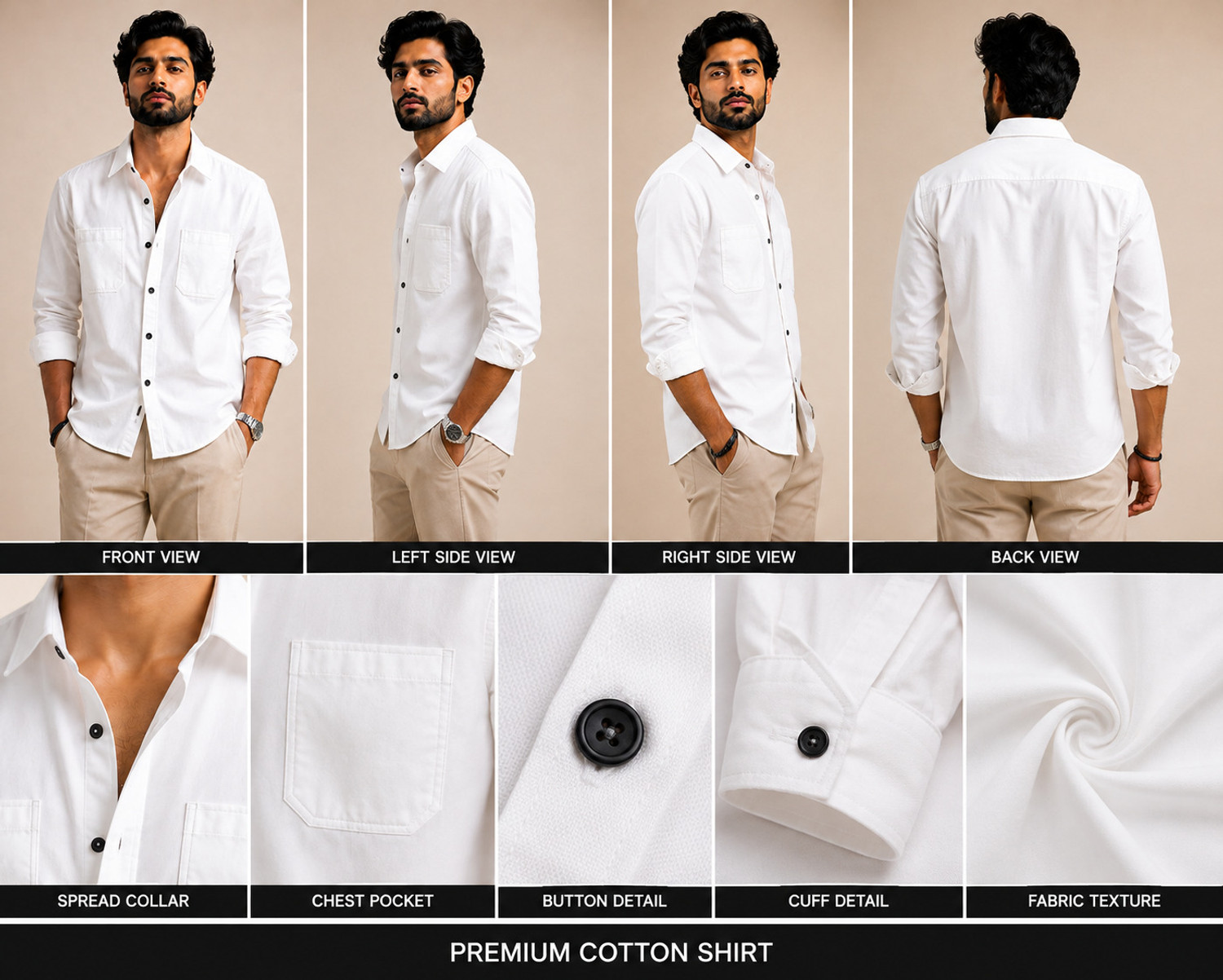 Image of BJM ENTERPRISE Men Solid Casual White Shirt